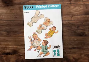 Simplicity 9338 Sewing Pattern Newborn Unisex One Piece Snap On Suit - One Size - Picture 1 of 4