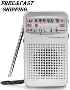Portable AM FM Radio Compact Transistor Radio Pocket Radio Condition: New - Picture 1 of 5