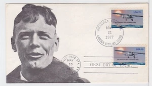 TurtlesTradingPost- Charles Lindbergh 1977 #1710 FDC Dual Cancel Unsigned Cachet - Picture 1 of 1