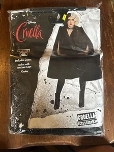 Cruella Cruella De Vil Full Costume Size Small 2-4 - Cape, Choker Box 9 - Picture 1 of 4