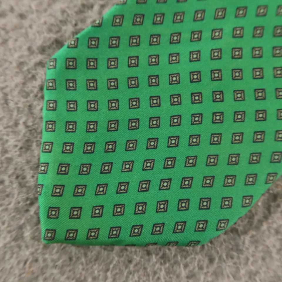 Corbata John Henry Diamantes Geométricos Verdes 100% Seda 3" Foto 1 de 4