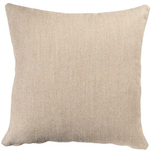 Faux Wool Linen Blend Herringbone Extra-Large Cushion in Latte. 23x23" XL Cover - Picture 1 of 4