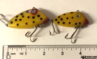 Swimmin Minnow Yellow Black Spot  Fishing Lures Vintage  Fishing Lure  #44 - Image 1 of 2