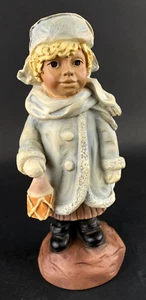 Vintage German Porcelain Figurine Winter Dressed Young Boy Deutsche Handarbeit - Picture 1 of 9