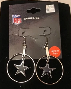 Pendientes con logotipo de aro de los Dallas Cowboys J Hook Star BONITOS NUEVOS - Imagen 1 de 1