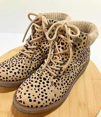Botas al tobillo forradas con cordones de leopardo Pixie arena Malibu cometa Malibú para mujer TALLA 8 Foto 1 de 4