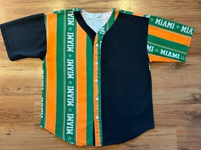 Vintage Miami Hurricanes Baseball Shirt Button Up, Size L - Image 1 of 4