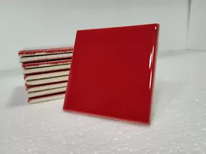 Candy Apple Red Keramikfliese 4,25 in Subway Subway Square Mid Century Modern - Bild 1 von 24