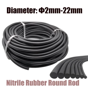 Nitrile Rubber Round Rod Solid Sealing Strip Rod Round Bar Diameter 2mm - 22mm - Picture 1 of 5