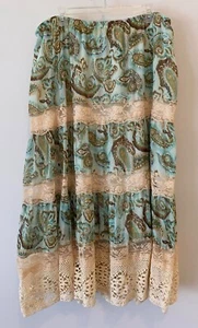 Lane Bryant Paisley & Lace Maxi Skirt Size 18/20 - Picture 1 of 8