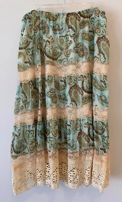 Maxi Falda Lane Bryant Cachemira y Encaje Talla 18/20 Foto 1 de 4