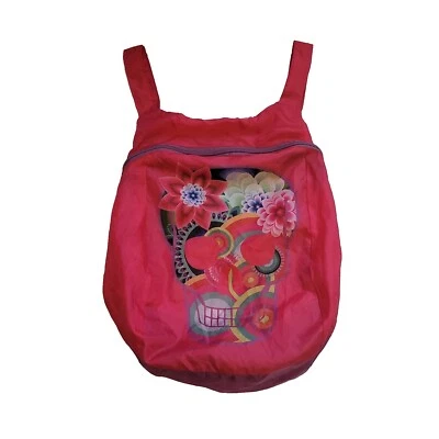 Mochila Desigual Niños Ultra Ligera Rosa Calavera Flores Bolsa de Viaje Leer 👇 Foto 1 de 4