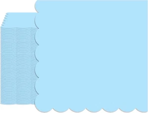 40PCS Blue Scalloped Napkins Paper Disposable Blue Cocktail Napkins for Baby Sho - Picture 1 of 28
