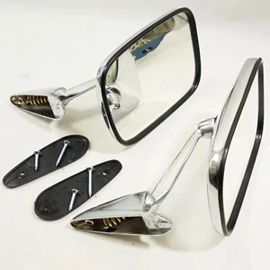 For Fiat 131 132 1300 1500 1961-82 Black Chrome Fender&Door Mirror RH/LH Square - Picture 1 of 12