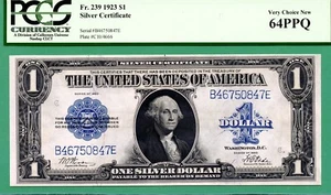 RARE WOODS / TATE - 1923 $1 SC - PCGS CU 64 PPQ - Fr 239 WOODS / TATE - RARE - Picture 1 of 2