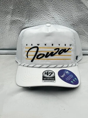 Iowa Hawkeyes NCAA '47 Brand White Hitch Rope Adjustable Snapback Hat - Image 1 of 4