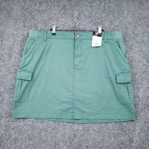 NEW Lee Skort Women M Medium Green Regular Fit Mid Rise Mini Cargo Skirt Stretch - Picture 1 of 15