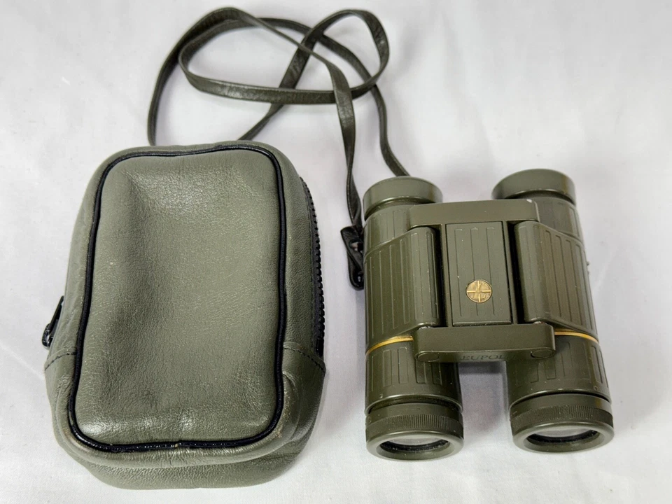 Vintage Compact Green Leupold 7x20A Gold Ring Binoculars w/Case Made in Portugal - Image 1 of 4