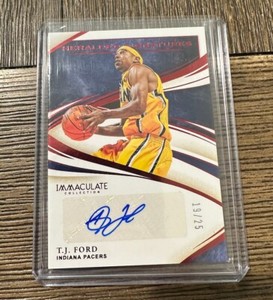 2019-20 Panini Immaculate Collection TJ Ford Red Foil Auto /25 Pacers 