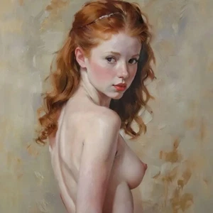aceo art card Nudo Bellissima Redhead - Foto 1 di 1