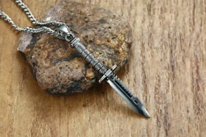 Edelstahl Messer Dolch Anhänger mit Kette - Halskette Edelstahl 60 cm - Bild 1 von 8