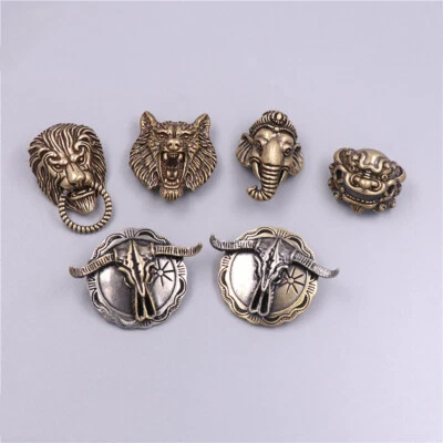 2x Solid Brass Leather Craft Rivet Stud Punk Screw Back Wallet bag Conchos Decor - Image 1 of 4