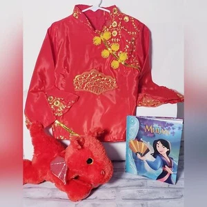 Bundle: Sparkle Tales Red Dragon Tang Shirt and Mulan Book - Picture 1 of 9