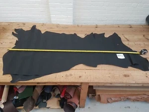 Matt Black Cow Side Leather Fine Grain 1.4-1.6mm Thick Good Quality EB360 - Picture 1 of 10