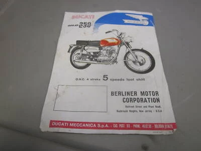 Hoja de especificaciones del motor Berliner de 4 tiempos Ducati Monza 250 de colección Foto 1 de 4