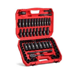 KBOISHA 1/2" Master Drive Impact Socket Set,65-Piece 6 Point Socket Set Stand... - Picture 1 of 7