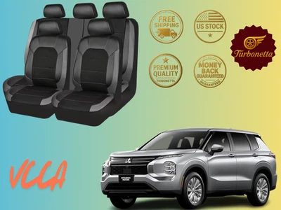 For All Car Seat Cover Mitsubishi Faux Leather Breathable Full Set - Image 1 of 4