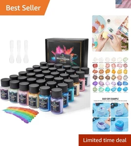 36 Vibrant Colors Mica Powder for Art, Resin & Cosmetics - Non-Toxic 10g Bottles - Picture 1 of 10