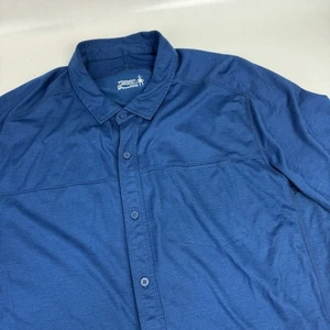 Smartwool Merino Sport 150 Shirt Mens XXL Blue Stretch Short Sleeve Button Up - Picture 1 of 8