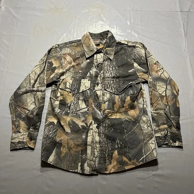 Vtg Realtree Hardwoods Button Shirt Youth Boys Medium Ranger Camo USA Cotton - Image 1 of 4