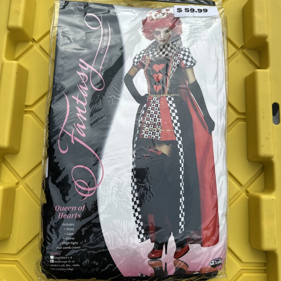 Fun World New Queen Of Hearts Sexy Adult Halloween Costume M/L 10-14 - Image 1 of 4