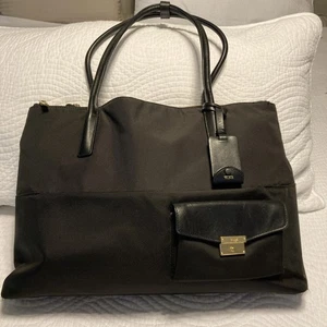 TUMI Larkin Hayes Triple Compartment Tote Bag Black Travel Business - Picture 1 of 19