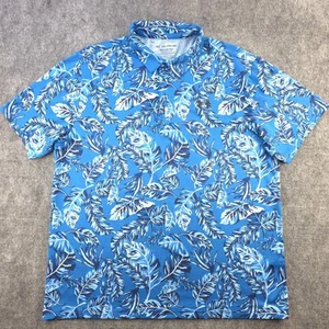 Under Armour Playoff Polo 2XL Blue Floral Short Sleeve Performance Stretch - Picture 1 of 7