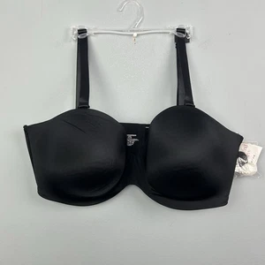 Curvy Couture Black Smooth Multi-Way Strapless Bra Size 44DD NWT Style #1290 - Picture 1 of 17