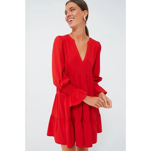 Mini abito Tuckernuck Pomander Place Kenzo crepe manica lunga rosso XXL US INtime OTTIMEioni CONDIZI