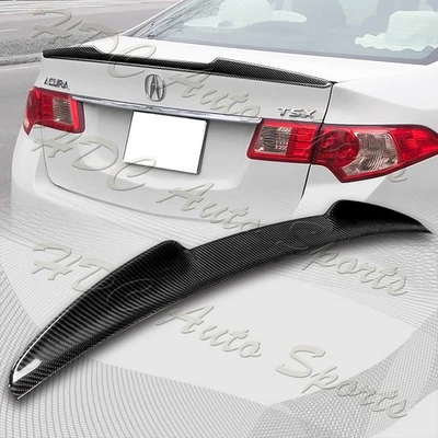 Спойлер крыло на багажник из углеродного волокна Duckbill для седана Acura TSX 2009-2014 годов выпуска V-образный - Изображение 1 из 4