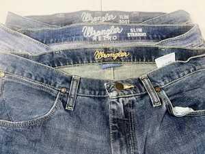 Wrangler RETRO Jeans SLlM STIVALE (1)33x32 (1)32x32 SLIM DRITTO (1)32x32 Medium - Foto 1 di 8