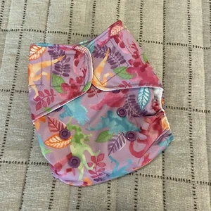 Lalabye Baby New Newborn All In One Cloth Diaper Snap Adjustable Pink Dinosaur - Picture 1 of 4