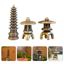 Miniaturowe posągi pagody zestaw 3 szt. mosiężna wieża pagodowa