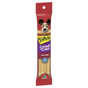 Schmackos Snack Chomp N Chew Large Beef 60gm 15 Pack Dog Treat Pet Training - Picture 1 of 13