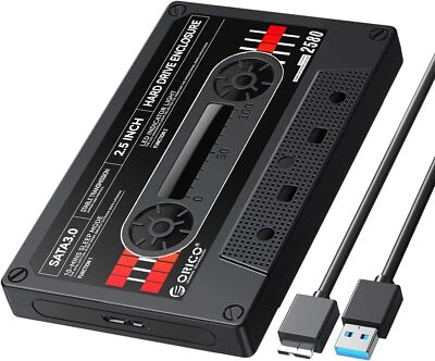 ORICO 2,5'' Externes Festplattengehäuse USB3.0/Typ C für 2,5'' 7/9,5 mm HDD SSD - Image 1 of 4