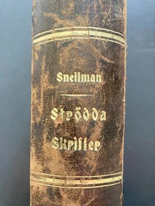 ANTIQUE !! [Swedish] Strödda Skrifter by Johan V. Snellman 1896 HC Leather VG! - Picture 1 of 8