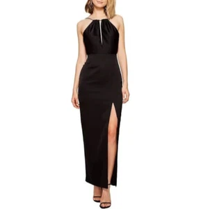 Keepsake the Label Womens Cut Out Halter Neck Split Hem Frenzy Gown Black S - Picture 1 of 5