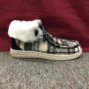 New Women’s LAMO EW2152 Cassidy Black Plaid Hi-Top Moccasins Size 10 - Picture 1 of 7