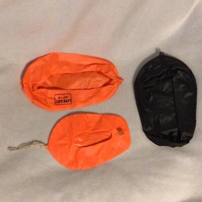 (Lot Of 3) Vintage 1960’s Hasbro GI Joe Orange & Black G.I. Joe Life Rafts - Image 1 of 4