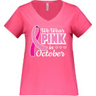 Inktastic Breast Cancer Awareness We Wear Pink In Women's Plus Size V-Neck Fight